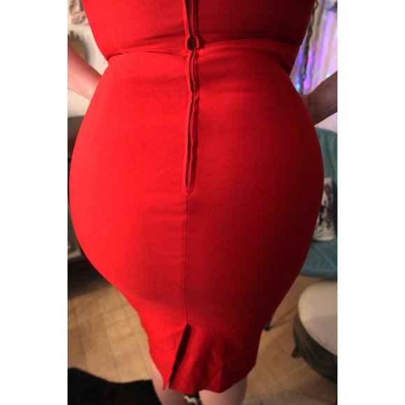 Stop Staring Billion Dollar Baby Red Pinup Dress - Picture 4 of 5